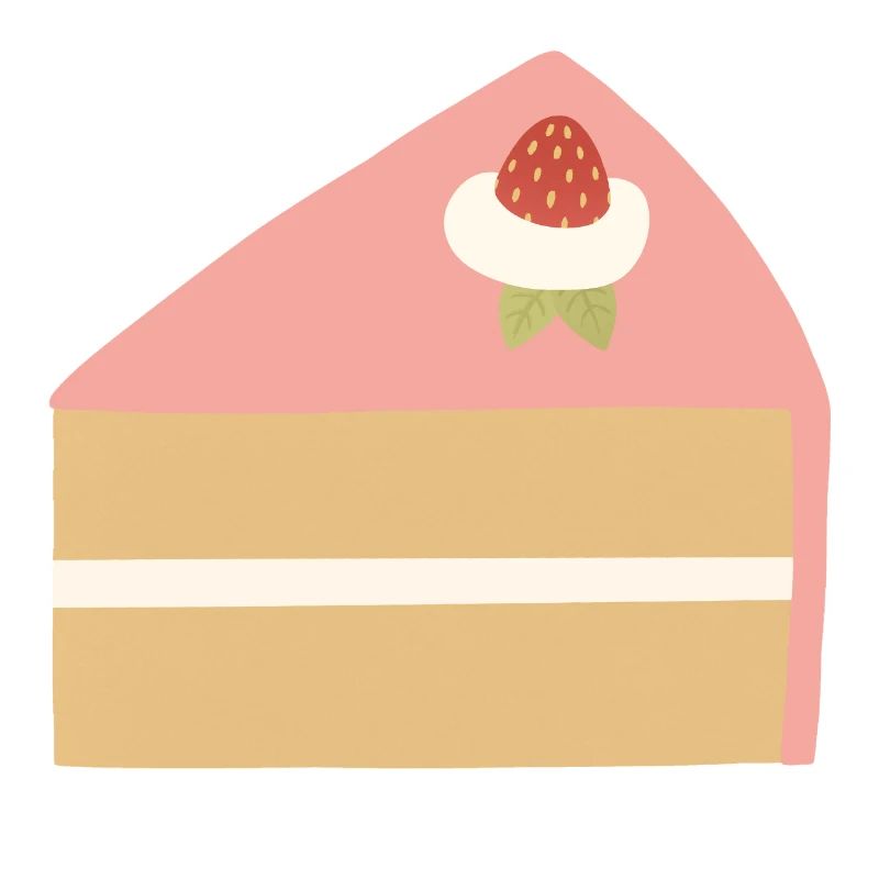 Rosa Erdbeerkuchen-Scheibe Illustration