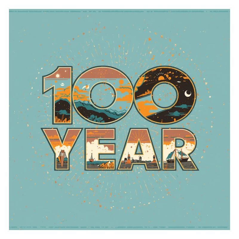 100-jährige Retro-Landschaft