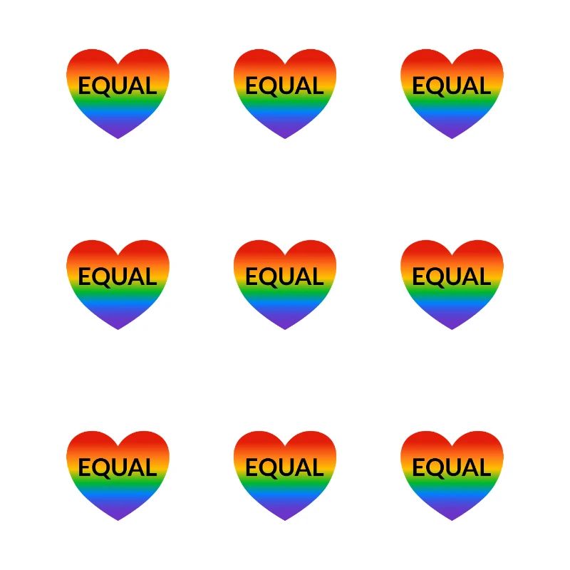 Rainbow Equal Heart  LGBT Pride