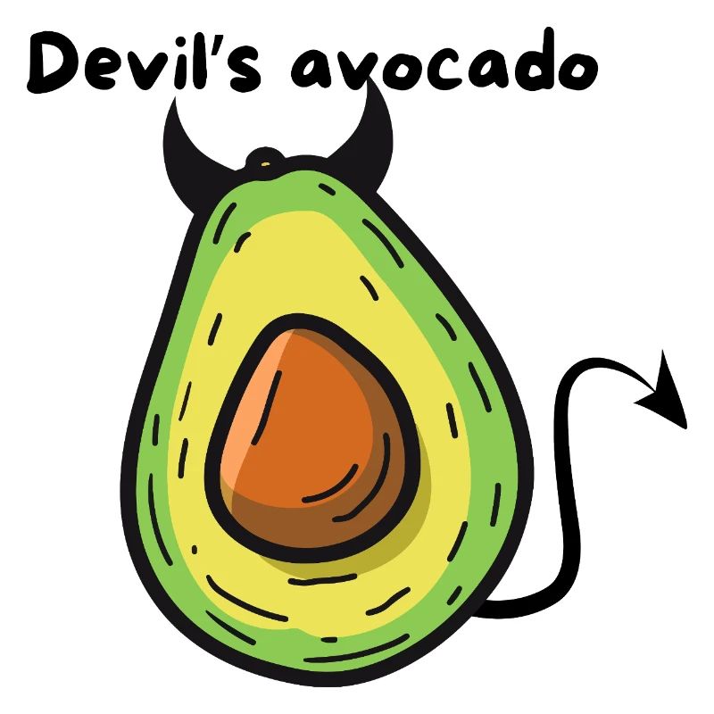 Avocado-Dämonen-Pop-Cartoon