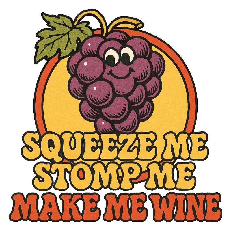 Grape Squeeze Wine Graphique rétro