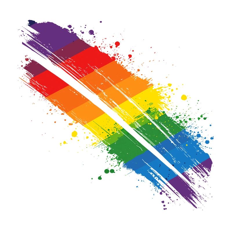 Regenbogen Pinselstrich