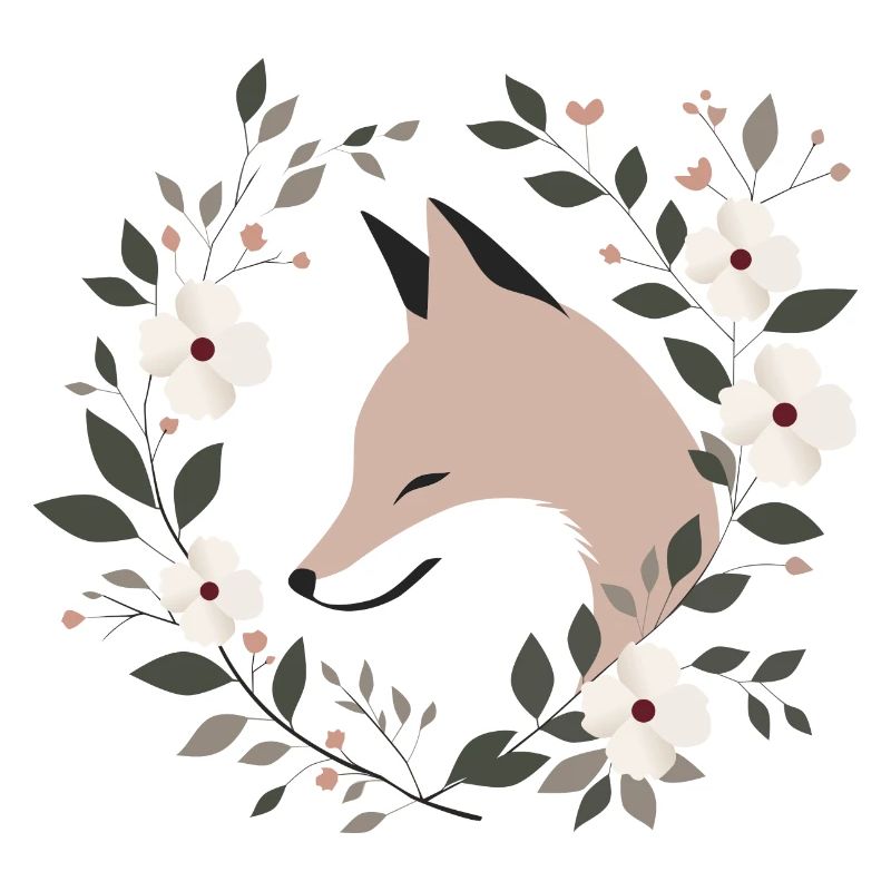 Fox with flowers