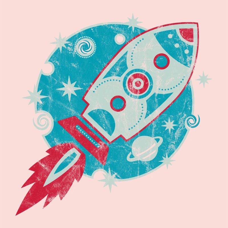 Retro Rocket Planet Space Sci-fi Grunge