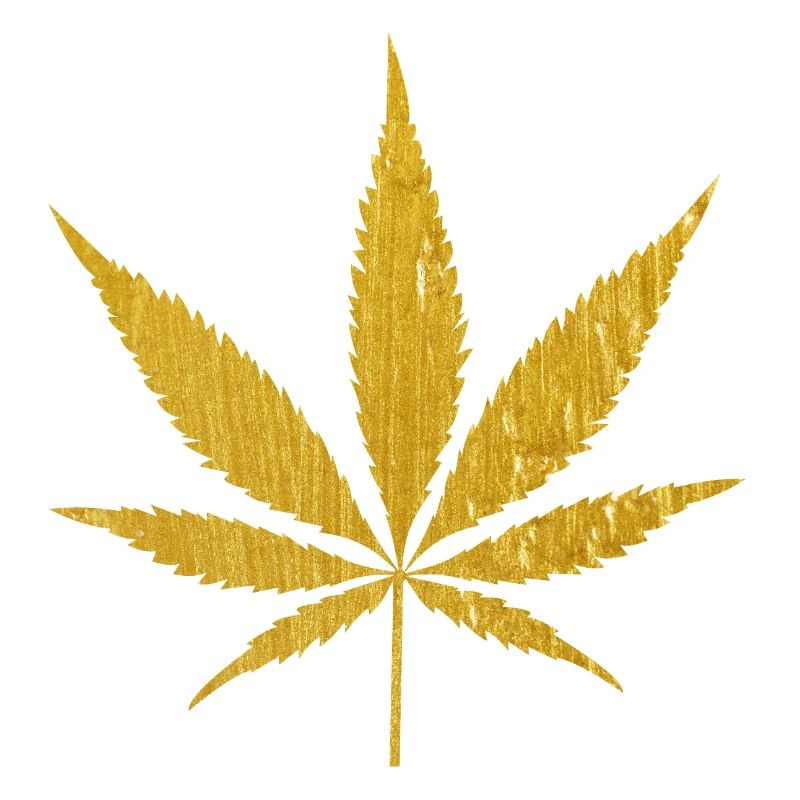Illustration de feuille de marijuana dorée