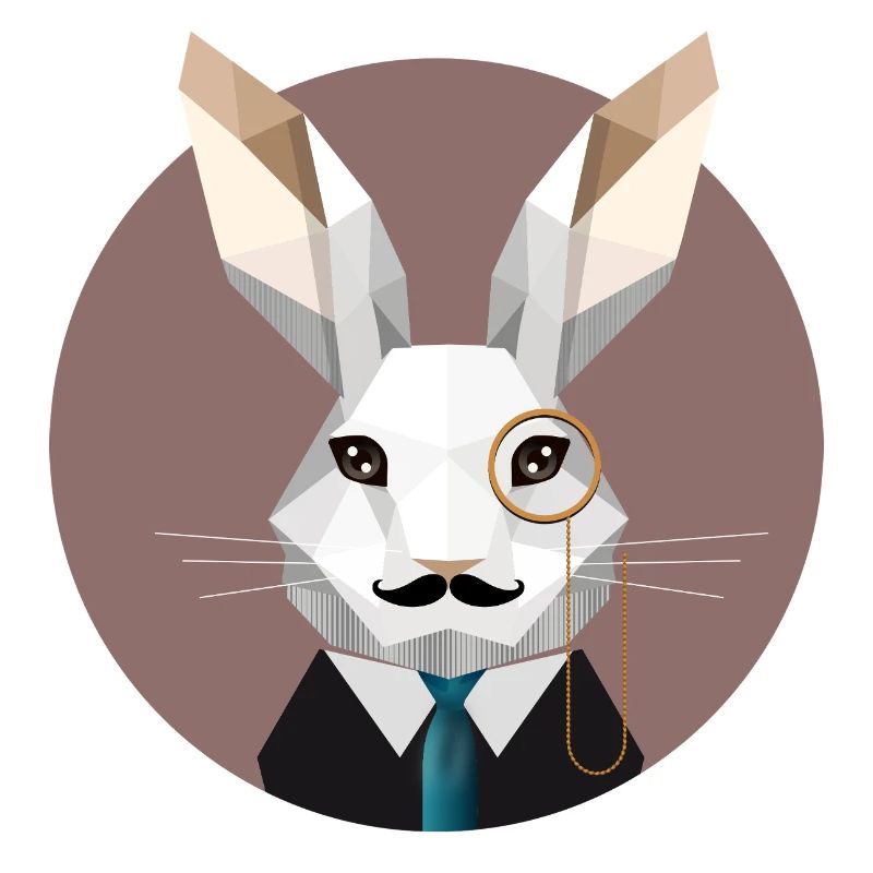 Elegant Easter Bunny with Monocle & Mustache