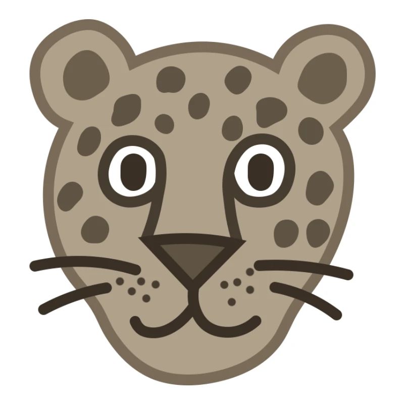 Dessin animé mignon visage de léopard