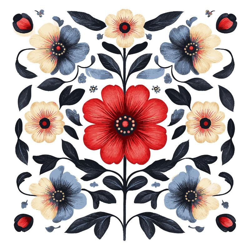 nordisches Blumenmuster