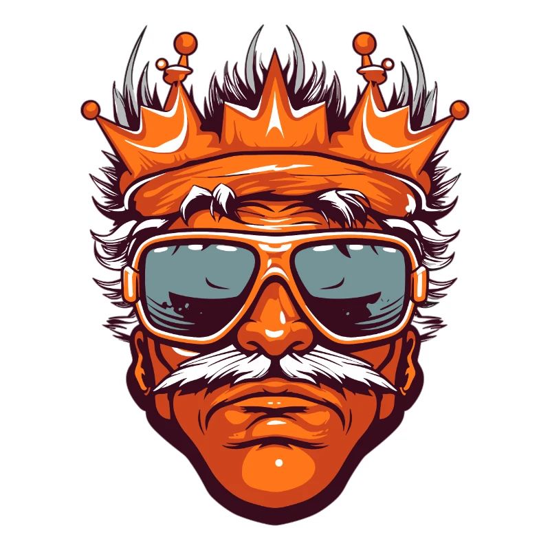 Mann König mit Brille