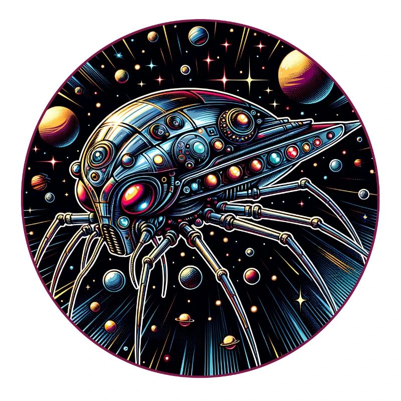 Fantastique vaisseau spatial araignée dans l’espace