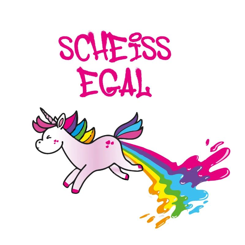 Scheiss egal ,Einhorn,kotzendes einhorn,regenbogen