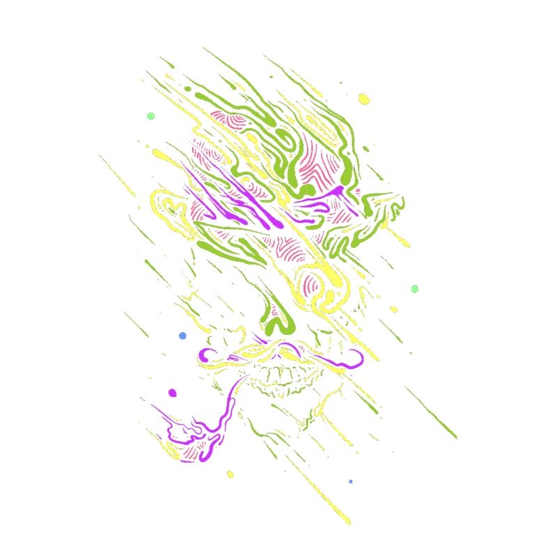 Glowing graffiti neon skull