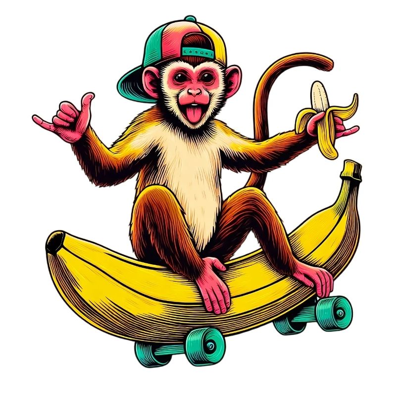 Monkey on Skateboard