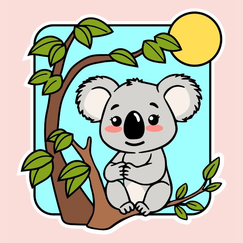 Mignon petit koala dans l’eucalyptus