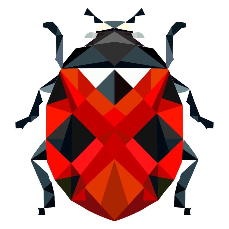 Stilvolle polygonale Marienkäfer-Illustration