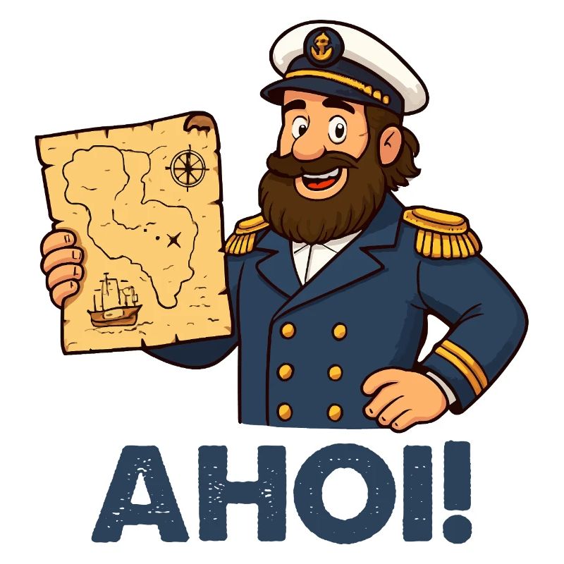 Captain with map Ahoy