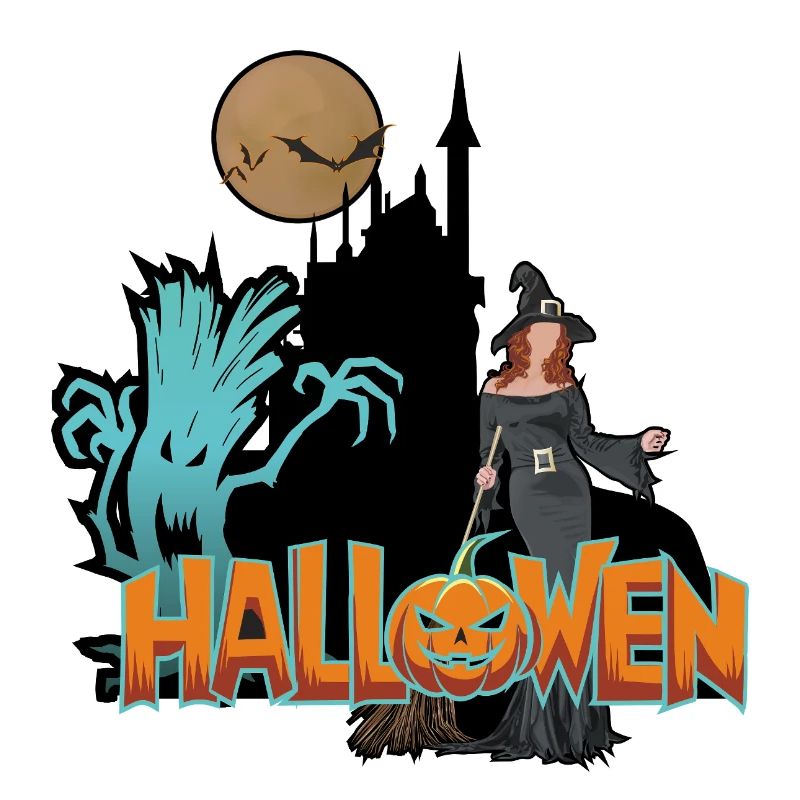 Halloween Sorcière et Citrouille