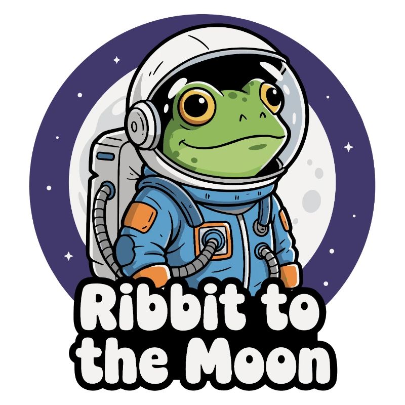Frog Astronaut Moon Flight