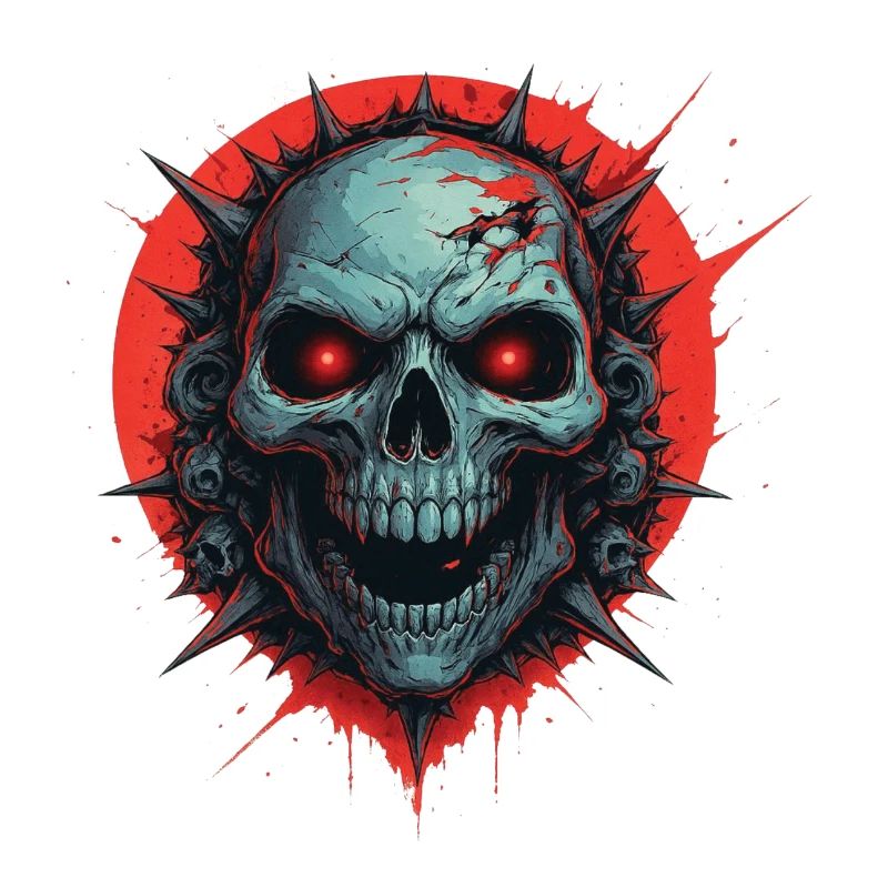 Ghost Skull with Red Vibes