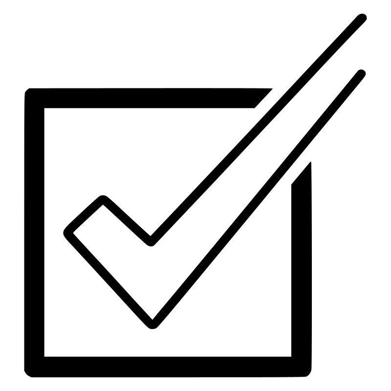 Liste de contrôle Boîte à cocher terminée