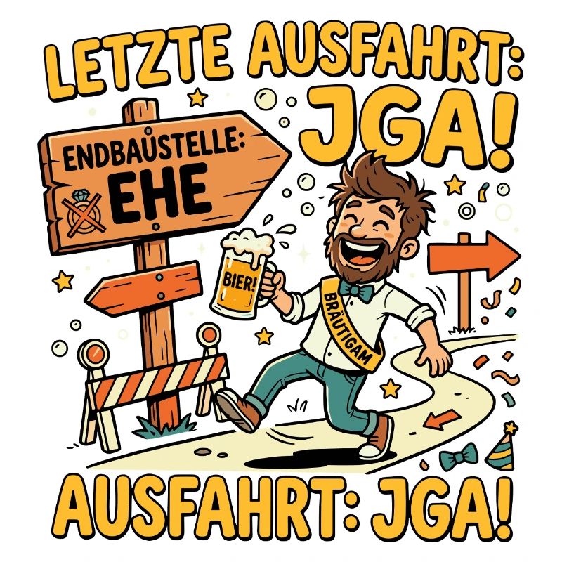 Letzte Ausfahrt JGA Endbaustelle Ehe