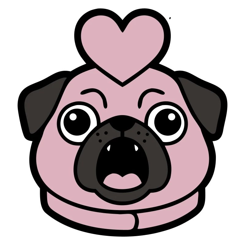 Mops Hund Herz Liebe Bellen