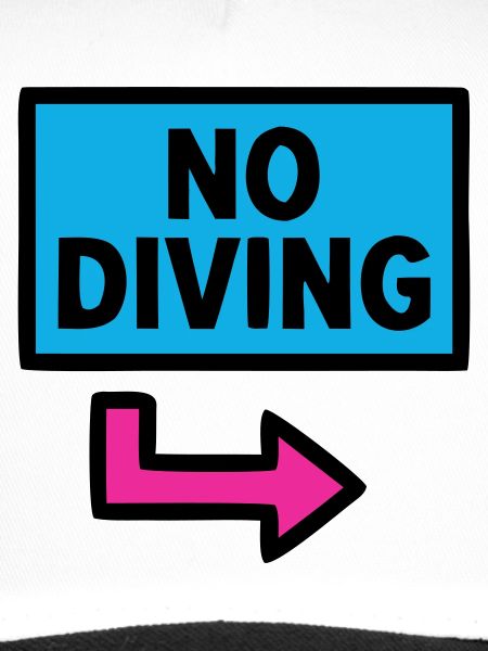 No Diving Sign Pool Retro