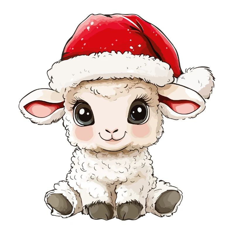 mouton Noël mignon lama mignon Noël