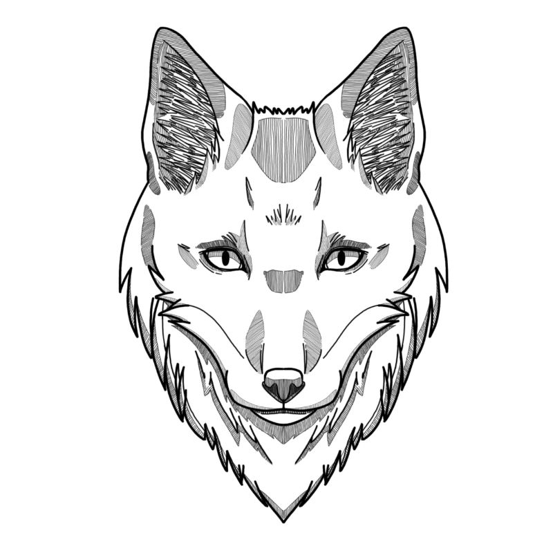 Fuchs Kopf Schwarz