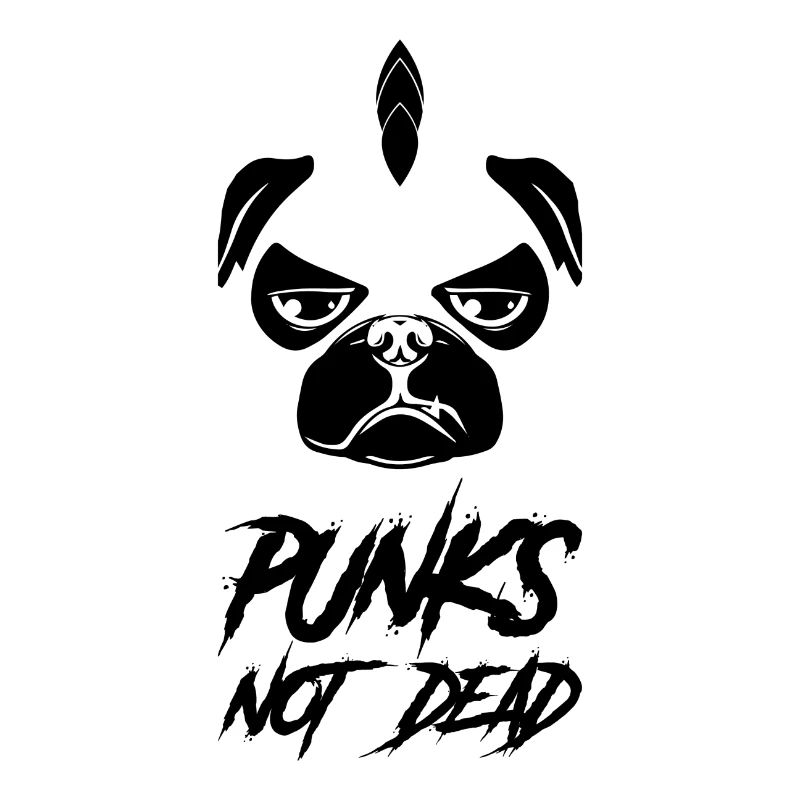 Punks not Dead Mops Pug Gift