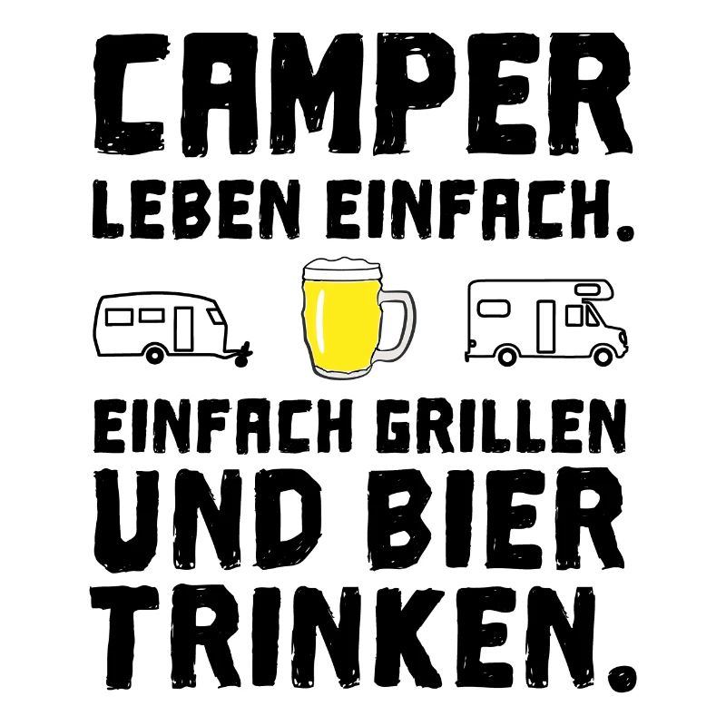 camper leben einfach grillen bier trinken