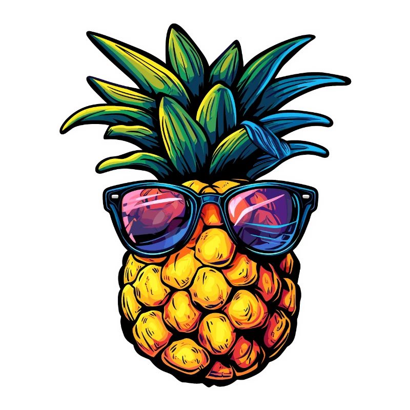 Pineapple with sunglasses