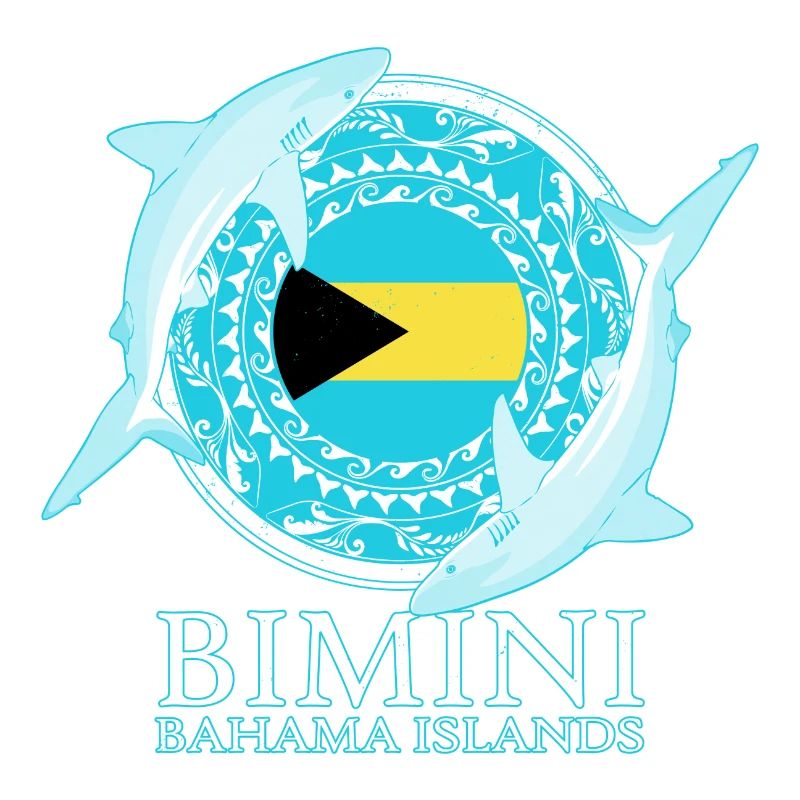 Caribbean Reef Shark Bimini Bahamas Drapeau