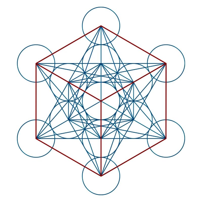 Metatron's Cube - blue red