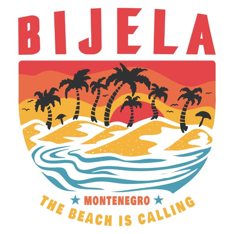 Bijela Montenegro palm tree beach design
