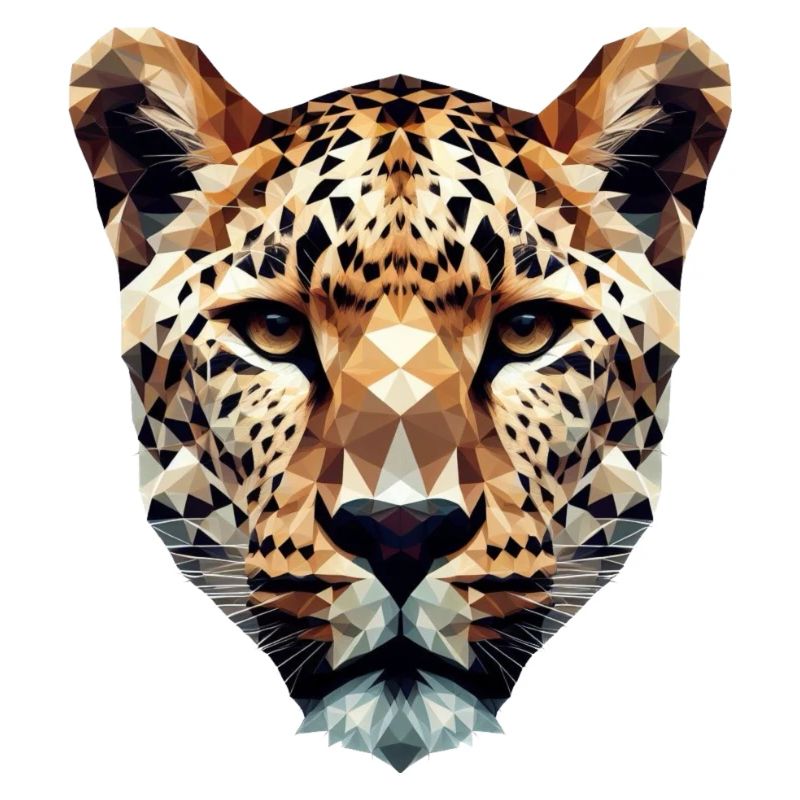 A leopard head in polygon style