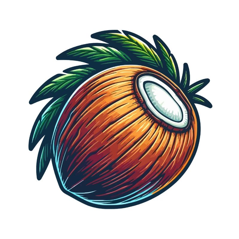 Walnut Tropical Fruit Illustration