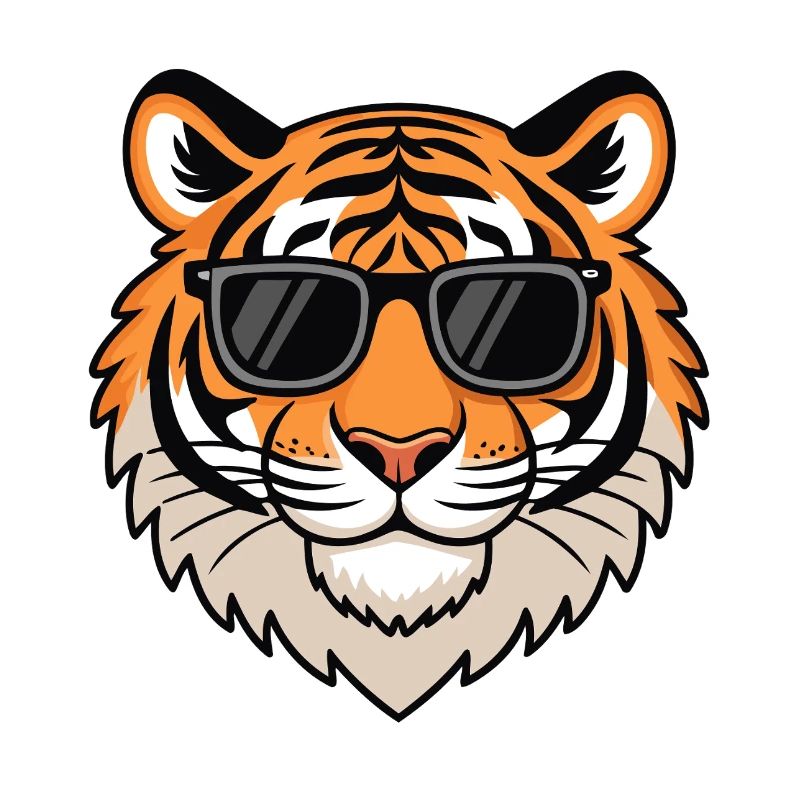 Lässiger Tiger mit dunkler Brille