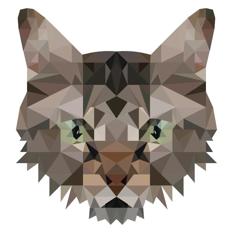 Polygon Katze Artwork - Handmade design