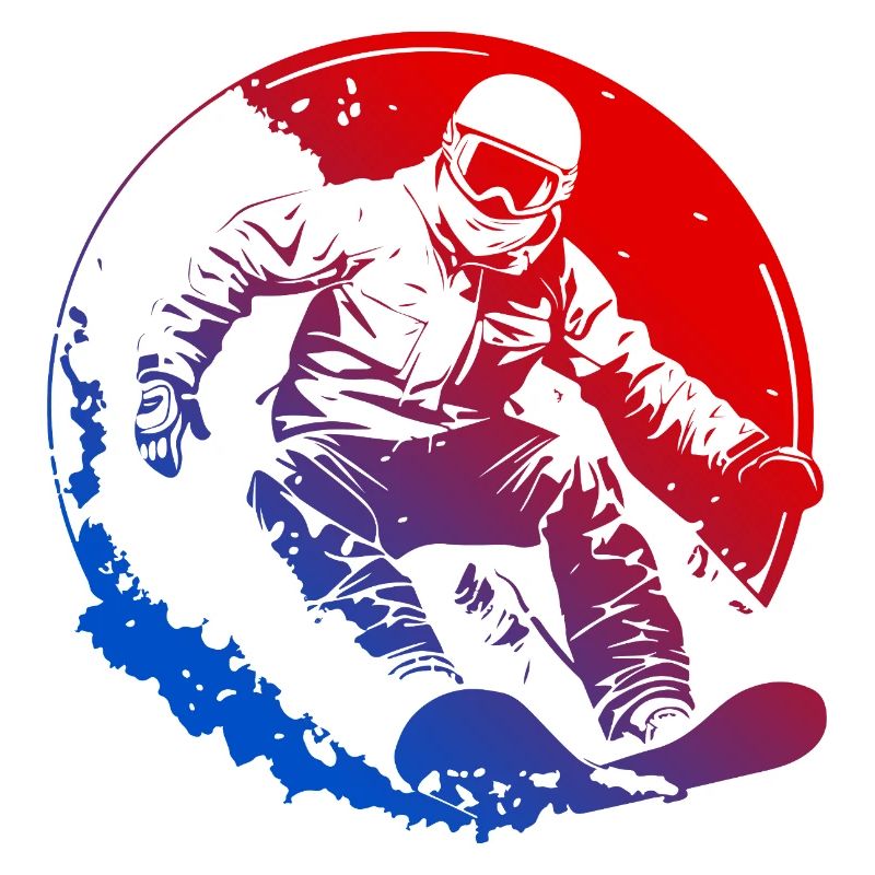 Silhouette de snowboard colorée
