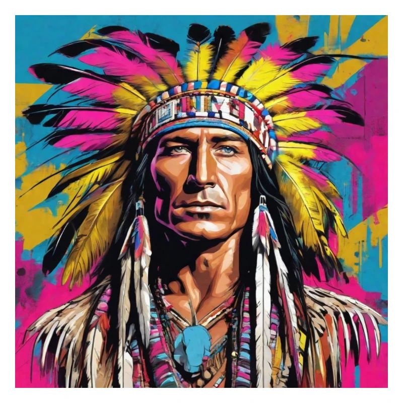 Winnetou,Indian,Illustration,Graffiti,Colorful