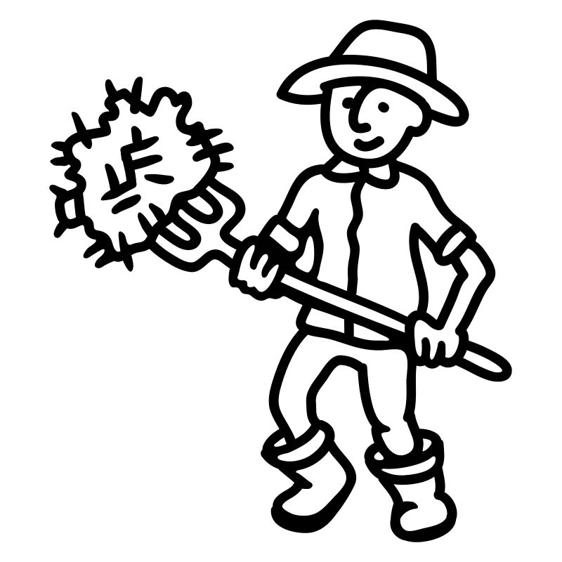 Farmer hay - line