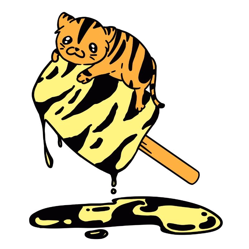 Orange Eiscreme Katze Tiger