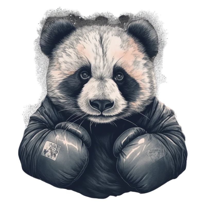 Panda Bär mit Boxhandschuhen Boxer Tiere Fighter
