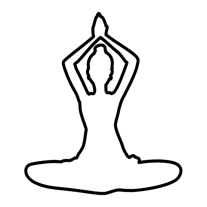 4 Yoga Padmasana oder Lotusblüte | Schwarzer Strich