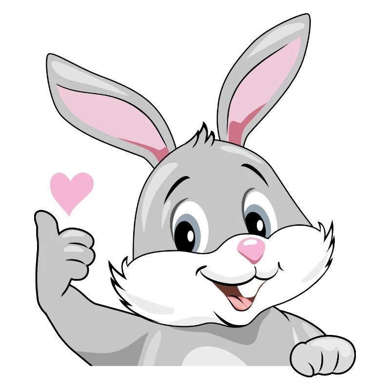 Peeking smiling rabbit