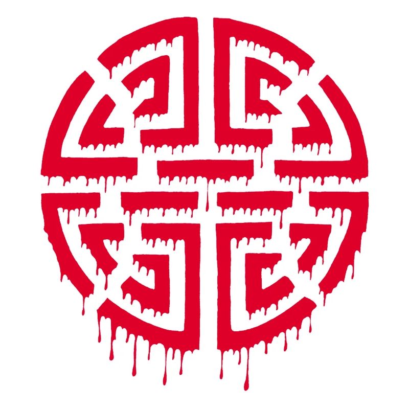 Graffiti eines roten Labyrinths
