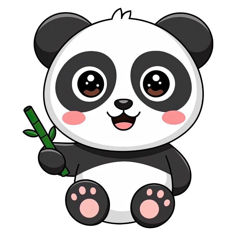 Mignon bébé panda avec bambou