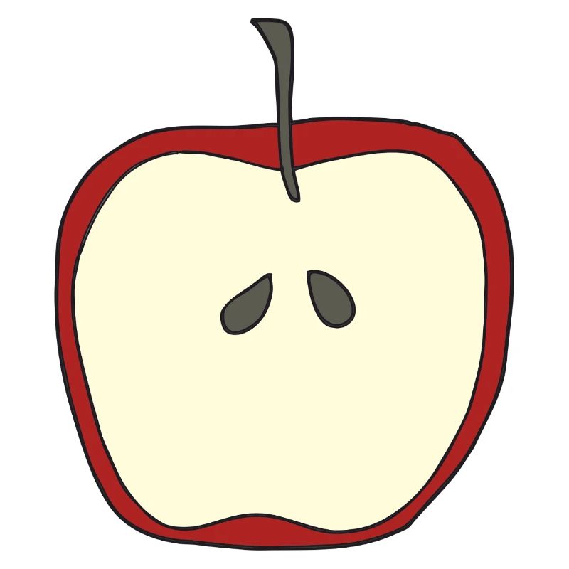Apple sliced open
