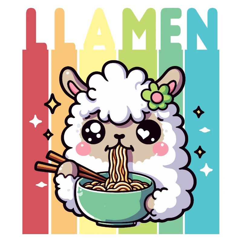 Rainbow Ramen Llama